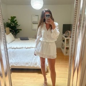 The cutest white Paige dress for dress up or down occasions